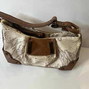 Jessica Simpson faux snakeskin & leather shoulder bag